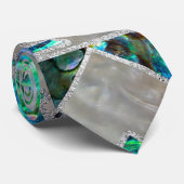 抽象的で幾何学的なアワビおよび真珠母 ネクタイ (ロール)