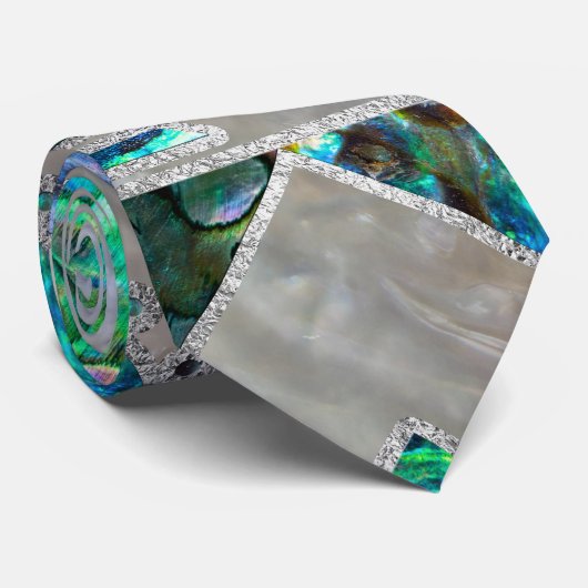 抽象的で幾何学的なアワビおよび真珠母 ネクタイ (ロール)