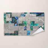 抽象的で幾何学的なアワビおよび真珠母 バスタオルセット (ハンドタオル)