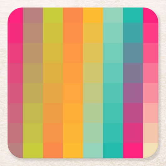 抽象的で幾何学的なパターン スクエアペーパーコースター (正面)