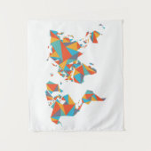 抽象的で幾何学的な世界地図 タペストリー (正面)