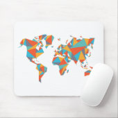 抽象的で幾何学的な世界地図 マウスパッド (マウス)