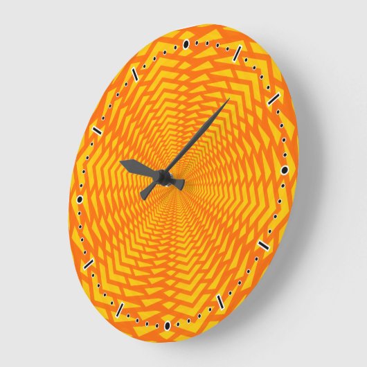 抽象的で幾何学的な太陽そっくりのパターン柱時計 ラージ壁時計 (傾斜)
