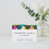 抽象的で幾何学的な水彩画の三角形パターン 名刺 (スタンド正面)