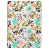 抽象的で幾何学的な熱帯葉パターン クリップボード (裏面)