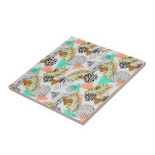 抽象的で幾何学的な熱帯葉パターン タイル (側面)