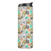 抽象的で幾何学的な熱帯葉パターン タンブラー (回転左)