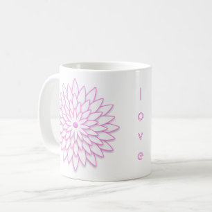 抽象的で幾何学的な花。 テキスト コーヒーマグカップ