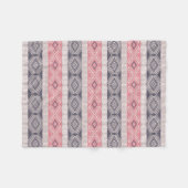 抽象的で幾何学的なbohoのスタイルパターン フリースブランケット (正面(横))