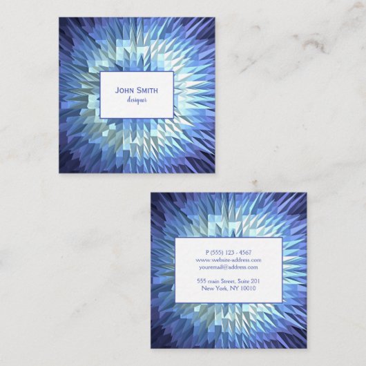 抽象的で幾何学的なpoligonalの質 スクエア名刺 (正面/裏面)