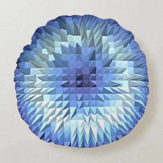 抽象的で幾何学的なpoligonalの質 ラウンドクッション (正面)