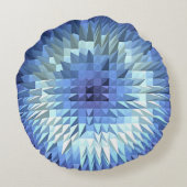 抽象的で幾何学的なpoligonalの質 ラウンドクッション (裏面)