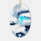抽象的で明るい水彩画の色彩の鮮やかな質 セラミックオーナメント (左)