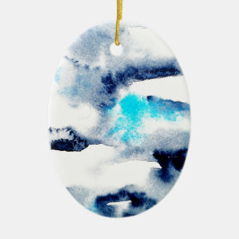 抽象的で明るい水彩画の色彩の鮮やかな質 セラミックオーナメント