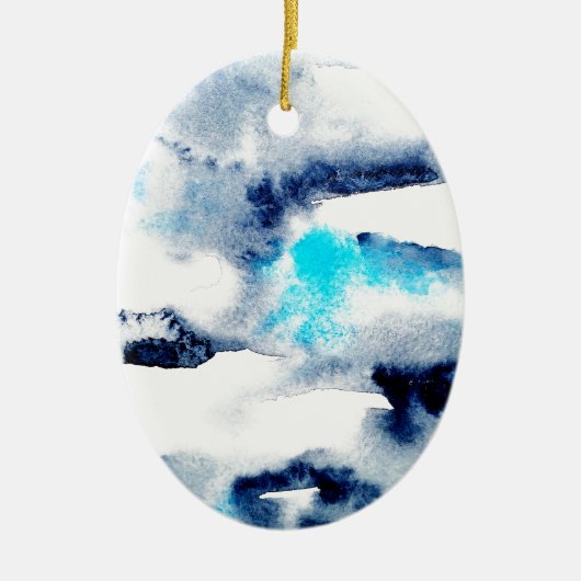 抽象的で明るい水彩画の色彩の鮮やかな質 セラミックオーナメント (正面)