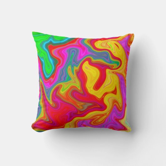 抽象的で明るくカラフルなパターン クッション (正面)