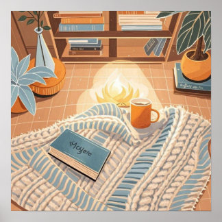 抽象的で暖かく、居心地の良いボヘミアンスタイル ポスター