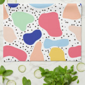 抽象的で楽しいモダンでかわいい子供の夏の形のフィギュア キッチンタオル (折り畳み)