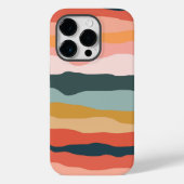 抽象的で色鮮やかなアーストーンのコーラルストライプ模様 Case-Mate iPhoneケース (裏面)