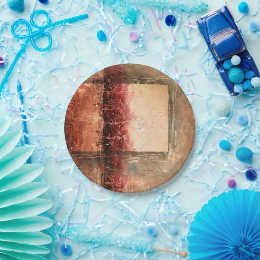 抽象的で赤い景色 ペーパープレート (パーティー)