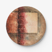 抽象的で赤い景色 ペーパープレート (正面)