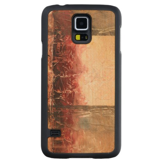 抽象的で赤い景色 CarvedメープルGalaxy S5スリムケース (裏面)