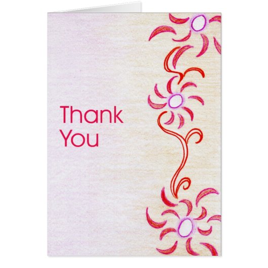 抽象的で赤い花の結婚式招待状 (正面)