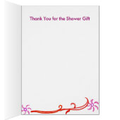 抽象的で赤い花の結婚式招待状 (内側 (右))