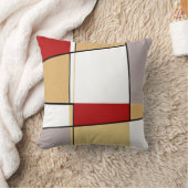 抽象的で赤い金ゴールドおよび灰色 クッション (ブランケット)