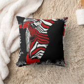 抽象的で赤く白く黒い枕 クッション (ブランケット)