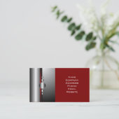 抽象的で赤く、銀製の金属の一見 名刺 (スタンド正面)