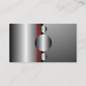 抽象的で赤く、銀製の金属の一見 名刺 (裏面)