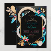 抽象的で遊び心のあるモダンでエレガントなウェディング セーブザデート (正面/裏面)