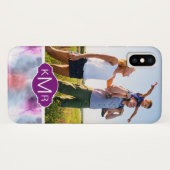抽象的で青い及びピンクの水彩画|は写真を加えます Case-Mate iPhoneケース (裏面(横))