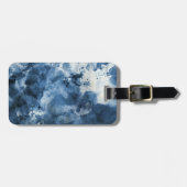 抽象的で青い水彩画の背景 ラゲッジタグ (正面横)