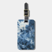 抽象的で青い水彩画の背景 ラゲッジタグ (正面縦)