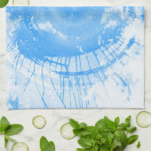 抽象的で青い水彩画の背景、質 キッチンタオル (折り畳み)