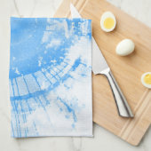 抽象的で青い水彩画の背景、質 キッチンタオル (四つ折り)