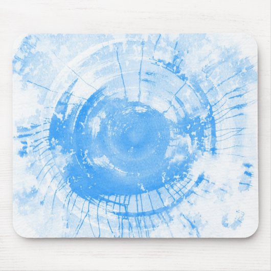 抽象的で青い水彩画の背景、質 マウスパッド (正面)