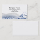 抽象的で青い渦巻の名刺 名刺 (正面/裏面)