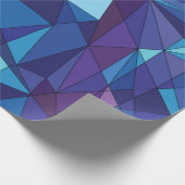 抽象的で青い紫色の多角形のデザイン ラッピングペーパー (角)