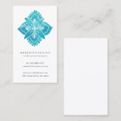 抽象的で青い花が付いている花の水彩画 名刺 (正面/裏面)