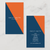 抽象的で青およびオレンジ色のブロックの会合媒体 名刺 (正面/裏面)