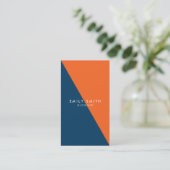 抽象的で青およびオレンジ色のブロックの会合媒体 名刺 (スタンド正面)