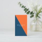 抽象的で青およびオレンジ色のブロックの会合媒体 名刺 (スタンド正面)