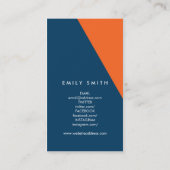 抽象的で青およびオレンジ色のブロックの会合媒体 名刺 (裏面)