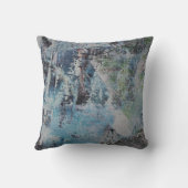 抽象的で青及び緑の傷の枕 クッション (裏面)