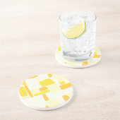 抽象的で黄色い正方形 コースター (側面)