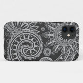 抽象的で黒いおよび灰色の花パターン Case-Mate iPhoneケース (裏面(横))