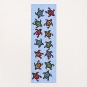 抽象的で黒いカメのカラフルの貝のグループ ヨガマット (正面)